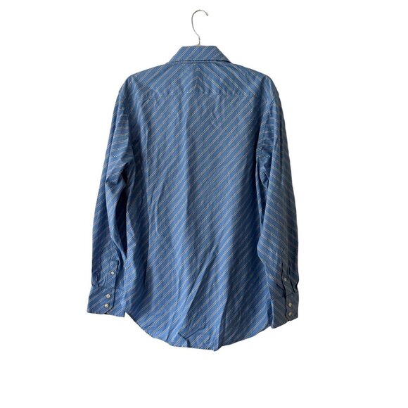 Robert Graham Blue Striped Button-Down Shirt XL 100% Cotton Long Sleeve - Picture 11 of 11